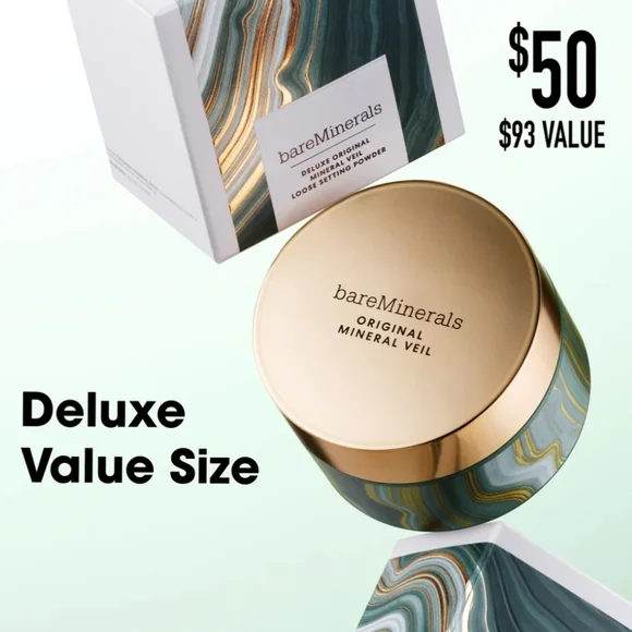 NIB BARE MINERALS DELUXE ORIGINAL MINERAL VEIL TRANSLUSCENT LOOSE SETTING POWDER - Picture 7 of 15